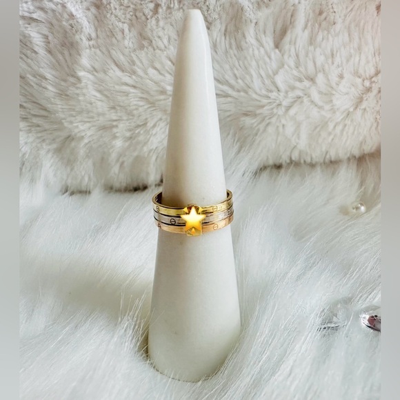 Tricolor Ring. 💛 Real 18(18k) Karat Solid Gold Jewelry - Picture 4 of 8